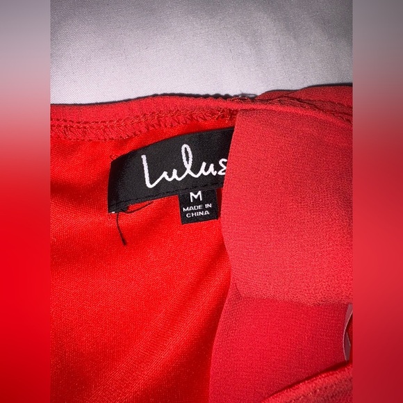 Lulus NWT Size M Red Orange The Way You Look Tonight Skater Mini Dress - Picture 6 of 11